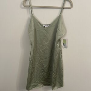 Noize Green Satin Cami Slip Dress Mini Women’s Medium NWT | PETA Approved